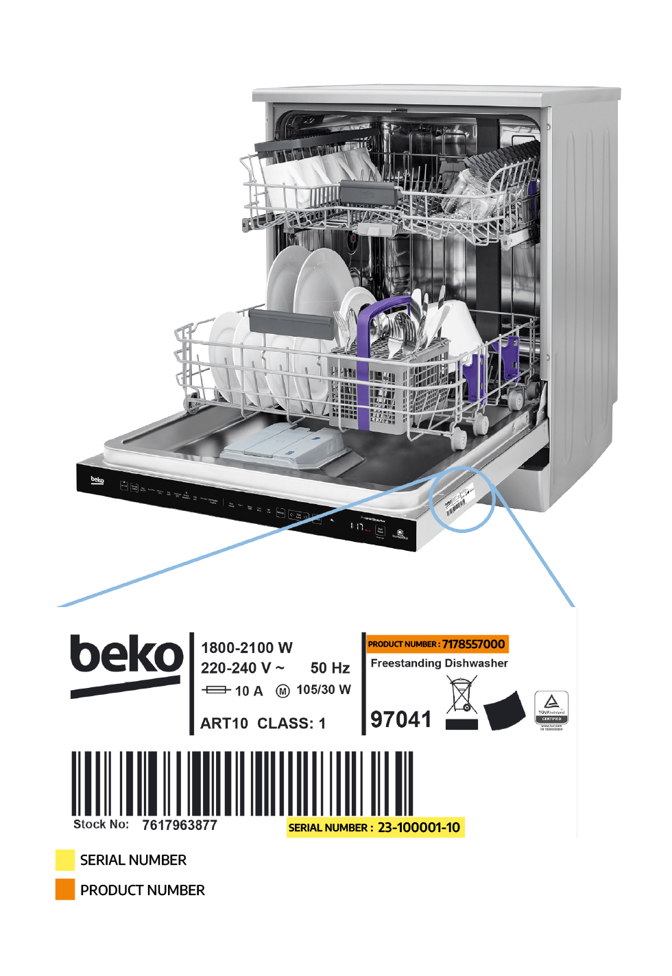 dishwashers model number