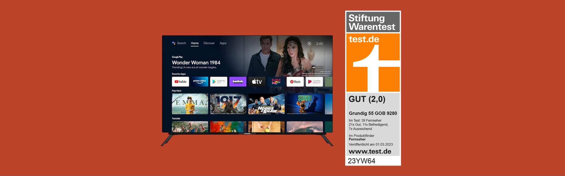 Stiftung Warentest: „Gute“ Ergebnisse für Grundig OLED-TVs 