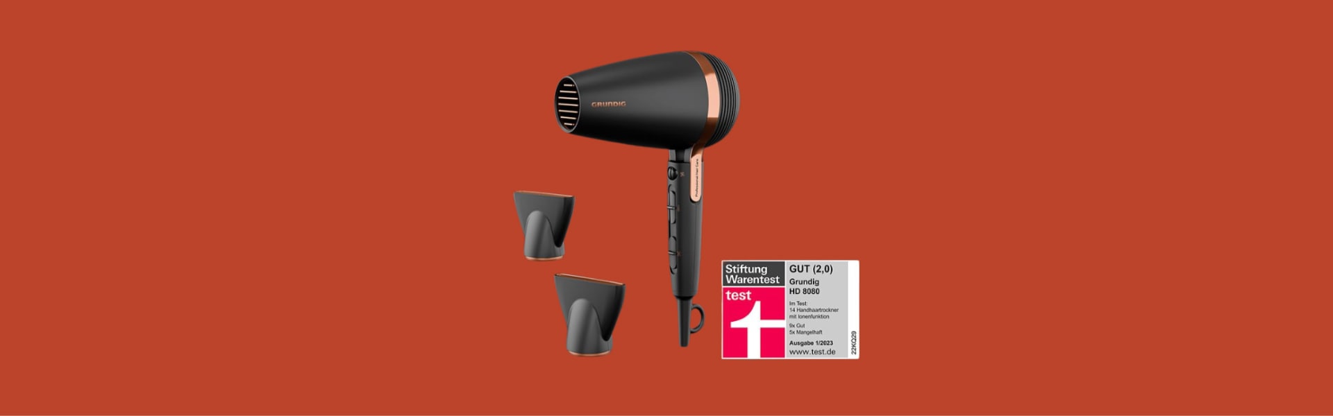 Stiftung Warentest: „Gut” für Grundig Haartrockner HD 8080