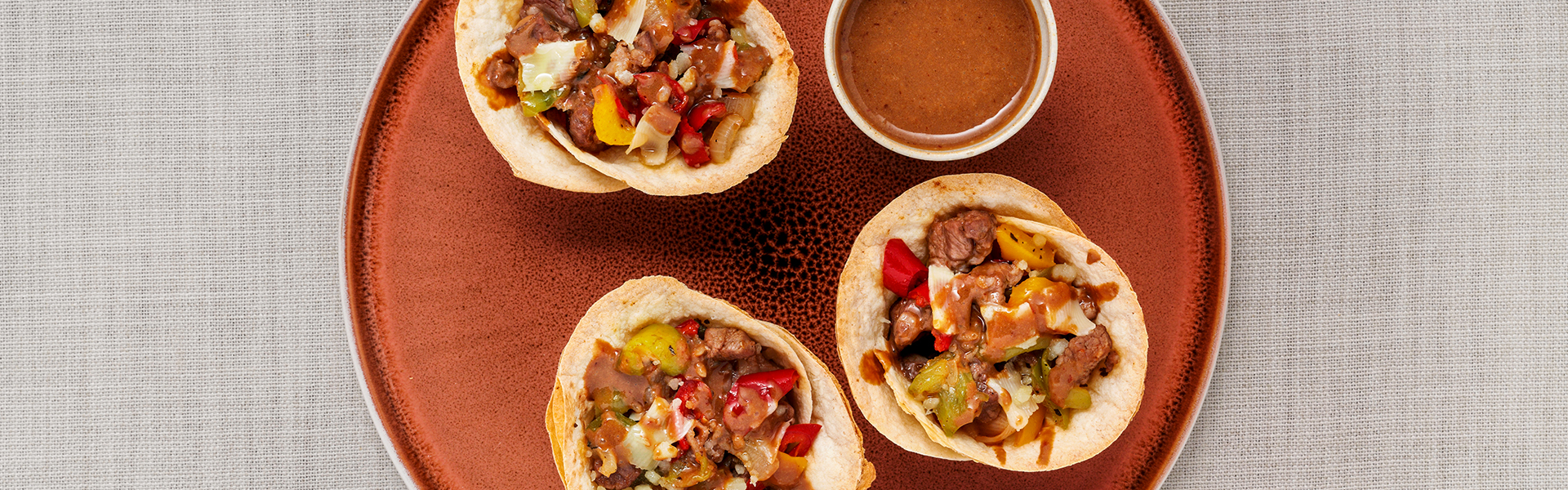 Leftover Mini Fajita Tart with BBQ Sauce