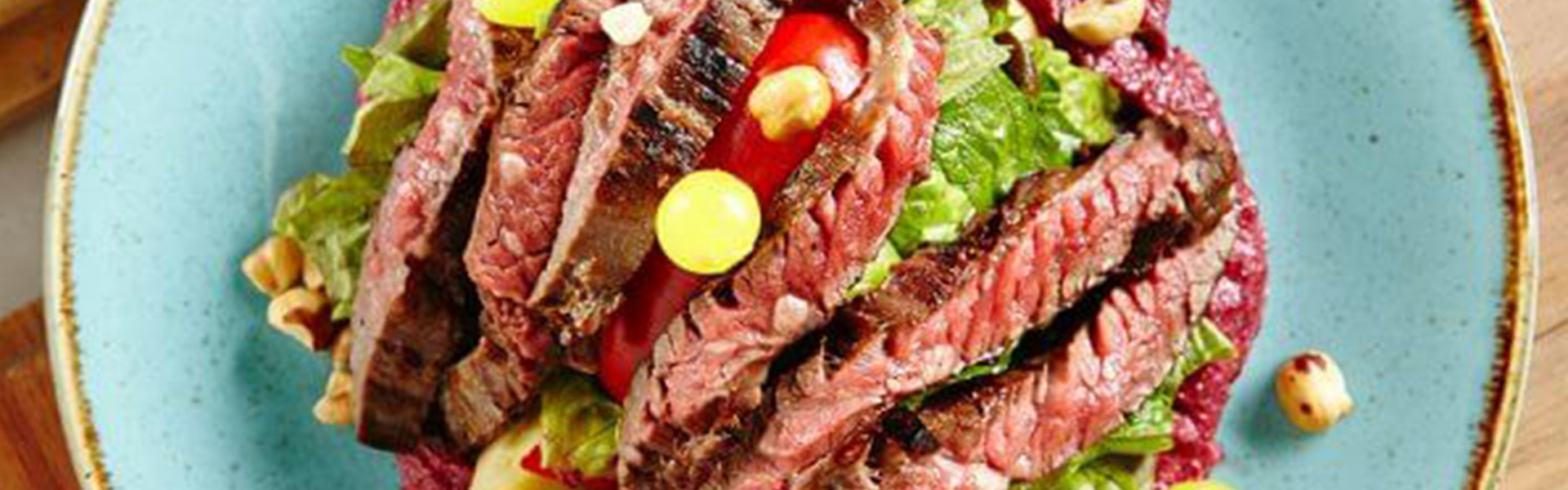 Grilled Steak Salad with Beets and Scallions