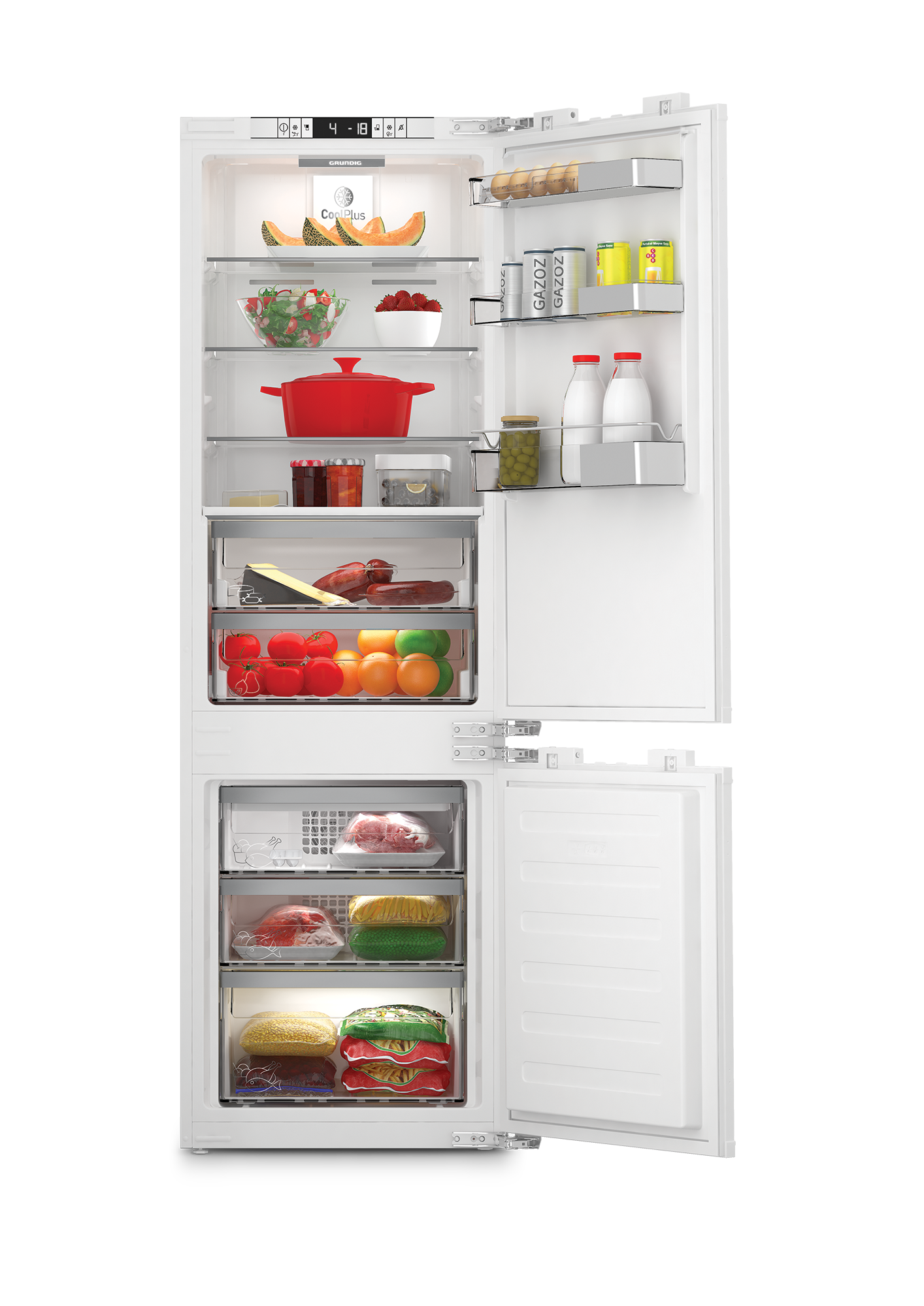 Grundig integrated fridge freezer top