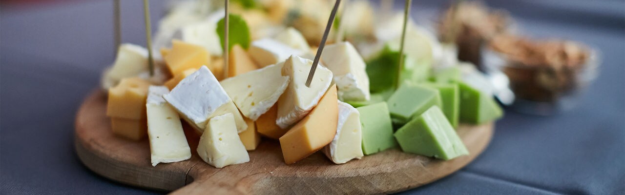 cheese platter, Assorted with nuts and honey on a plate