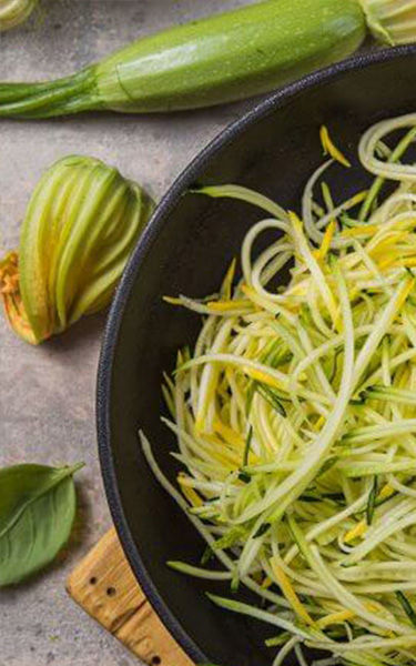 Zucchini Spaghetti (Zoodles) With Green Sauce_375x600