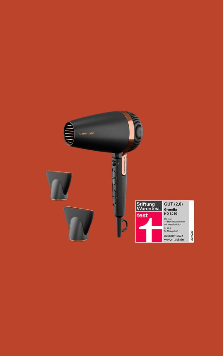 Stiftung Warentest „Gut” für Grundig Haartrockner HD 8080